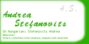 andrea stefanovits business card